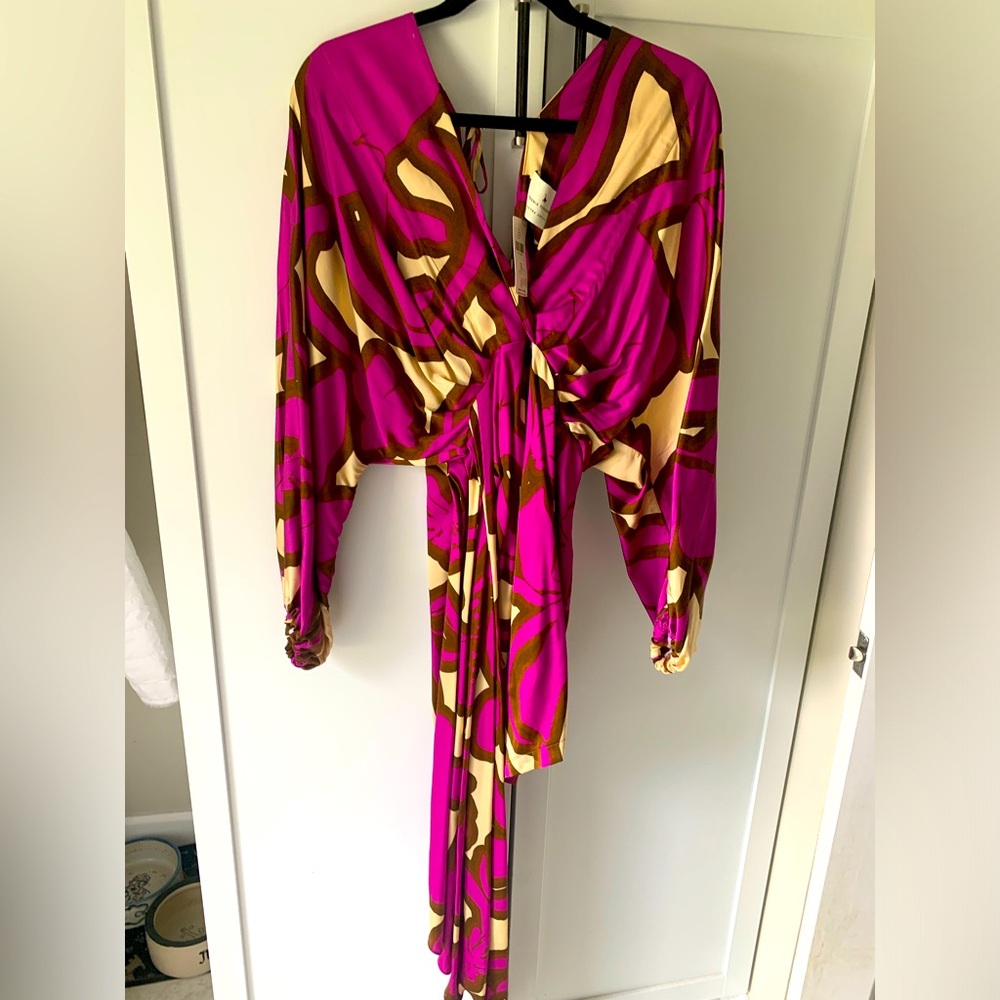 NWT Anthropologie Eugenia Fernandez Mustafa Print mini dress Menara berry xs